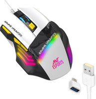 Ant Esports GM100 Wired Ergonomic Optical  Gaming Mouse(USB 3.0, White)