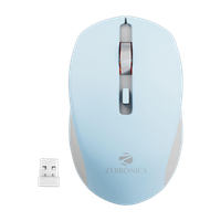 ZEBRONICS Jaguar Ambidextrous Optical Mouse High Precision, 4 Buttons, Plug & Play(2.4GHz Wireless, Blue)