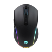 Portronics Toad One Ambidextrous Optical Mouse Rechargeable with 6 Buttons, RGB Lights(2.4GHz Wireless, Bluetooth, Black)