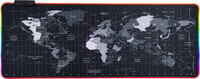 Inovera RGB Light World Map Anti-Slip Extended Desk Mat Gaming Rubber Stitched Non Slip Base Mousepad(Black)
