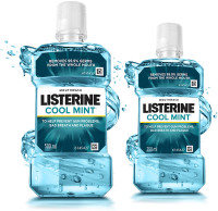 LISTERINE Cool Mint Mouthwash| Removes 99.99% germs| Home & Travel Combo - Mint(750 ml)