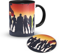 Vaasu Vasu_Wakanda War Coffee & Tea Cup With Tea Coaster Print 330 ml Ceramic Coffee Mug(330 ml)