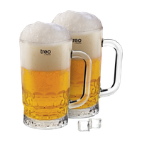 TREO GUSTO COOL Glass Beer Mug(335 ml, Pack of 2)