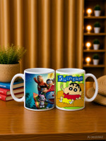 Stylotrendz Combo of all cartoons shinchan motu patlu and doraemon birthday special gift for kids boys girls Ceramic Coffee Mug(325 ml, Pack of 2)