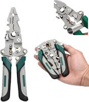 OnisHomes All-in-1 Multifunction Wire Stripper, Wire Cutter, Hand Tool For Electrical Work Needle Nose Plier(Length : 8 inch)