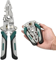 Attilio 9-in-1 Multifunctional Stainless Steel Wire Plier Cutting Multi Utility Plier(1 Tools, Silver)