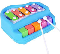 xelix 2 in 1 Xylophone and Piano Toy(Multicolor)