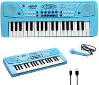 Kidz N Toys Musical Piano Keyboard with Microphone | 37 Keys Piano Toy For kids(Blue)