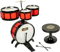 Sanchi Creation Jazz Drum Big Band Musical Set 56 cm Height, 4 Drums, Cymbal, Stool & Drumsticks(Multicolor)