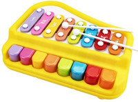 xelix 2 in 1 Baby Piano Xylophone Toy 8 Multicolored Key Keyboard Baby Kids Girls Boy(Multicolor)
