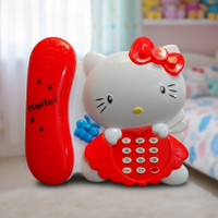 Maa Momai Toys Cartoon Kitty Musical Learning Phone Toy with Sound & Light(Red)