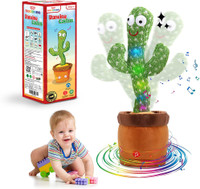 Wembley Toys Talking Cactus for Kids Baby Dancing Wriggle Sing Recording Repeat What You Say(Green)