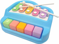 J K INTERNATIONAL 2 in 1 Xylophone and Piano Toy(Multicolor)