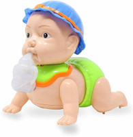 Chigy Wooh Battery Operated Crawling Baby Toy Musical Naughty Baby Crawling Toy for Kids(Multicolor)