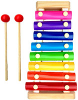 Webby Colorful 8 Different Tones Hand Knock Xylophone with 2 Wooden Mallets(Multicolor)