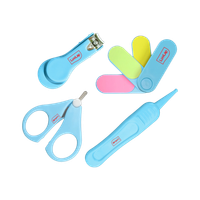 LuvLap Baby Grooming Scissors & Nail Clipper Set/Kit, Manicure Set, 4pcs, 0m+