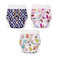 Superbottoms BASIC Assorted Pack of 3 Diapers with 3 Dry feel Inserts