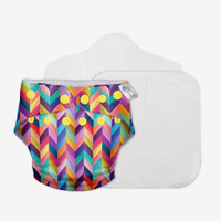 Superbottoms Freesize UNO - Washable Baby Nappy/ Cloth Diaper + 1 Organic Cotton Dry Feel pad +1 Booster Pad (Colour Pop)