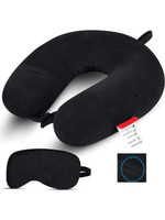 o&t U Shape Neck Pillow travelling headrest, with Eye mask Neck Pillow (Black) Neck Pillow & Eye Shade(Black)