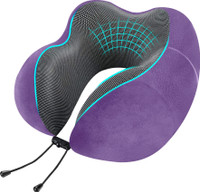 Greeli Premium Memory Foam Neck Support Pillow for Travel Comfortable and Portable Neck Pillow(Lavender)