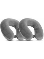 AUCTIMO Micro Fiber U-Shaped Soft Travelling Pillow Set of 2 Neck Pillow Neck Pillow Neck Pillow(GREY)