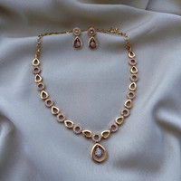 Rangrozo Jewellery Zircon Gold-plated Plated Copper Necklace