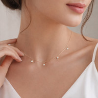 city sign Beautiful Gold Stone choker|Gift For wife girlfriend sister mother Zircon Brass Necklace