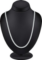 MEENAZ Silver, Titanium Plated Metal, Silver, Stainless Steel Chain