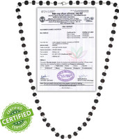 VIBESLE Karungali Malai Silver Cap Plated Necklace | Original Black Ebony Wood Mala Wood Necklace