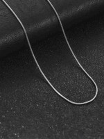 REVERSEA 100% Silver 2mm Round Thin Waterproof Necklace Chain Silver Plated Stainless Steel Chain