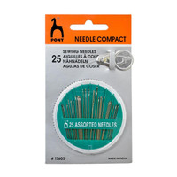 Pony Sewing Needles Compact with Threader Set of 25 Pieces Hand Sewing Needle(Universal Needle All Size Pack of 25)