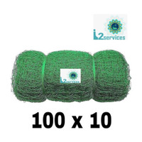 ITWOSERVICES 100X10 NYLON HDPE Cricket Net(Green)
