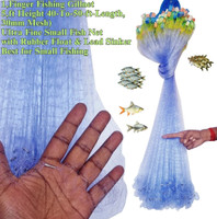 NETKING 30mm 1-Finger Gillnet -5ft Height Expandable (40-50ft) Fishing Net Lead Weights Fishing Net(Multicolor)