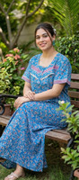 SHLOKE Women Nighty(Blue)