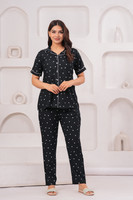 Gothda feb Women Nighty Set(Black)
