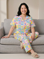 Lugo Women Printed Multicolor Night Suit Set
