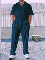 HARI TRENDZ CLOTHING Men Self Design Blue Night Suit Set