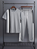 indyanvstra Men Self Design Grey Night Suit Set