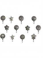 Myra Collection Silver Plated Metal Nose Stud(Pack of 12)