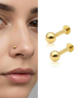 mufasa fashion Gold-plated Plated Brass Nose Stud(Pack of 2)