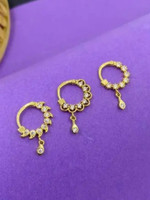 HATRENDZ Zircon Gold-plated Plated Brass Nose Ring(Pack of 3)