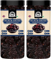 WONDERLAND Premium Black Dates 800g (400g X 2) Jar Soft And Chewy Texture Khajur | Khajoor Dates(2 x 400 g)