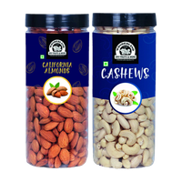 WONDERLAND Premium Almond (500g) and Cashew (500g) 1kg dry fruits combo pack Almonds, Cashews(2 x 0.5 kg)