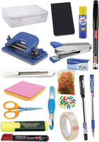 QURTASIA All in One 18 Items Stationery Combo for Office, Home and School use Office Set(Multicolor)