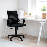 Comfort Mantra Bolt Ergonomic Office Chair Mid Back Lumbar Support Armrest Fabric Office Adjustable Arm Chair(Black Mesh, Optional Installation Available)
