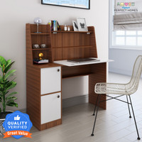 Flipkart Perfect Homes Dalton Engineered Wood Study Table(Free Standing, Finish Color - Almond Walnut and White SIB, Knock Down)
