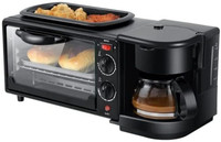 TrendyAppliances 9-Litre Oven Toaster Grill (OTG)(3-in-1 Machine with Toaster Oven, Non-Stick Grill, Black)