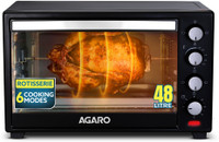 AGARO 48-Litre Oven Toaster Grill OTG Marvel-33310, 2000W, 6 Cooking Modes, Bake, Grill, Roast, Toast, Rotisserie, Black