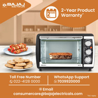 BAJAJ 20-Litre Oven Toaster Grill (OTG)(20L TM 20 with Motorised Rotisserie, Black grey)