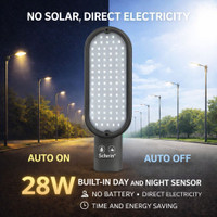 SCHEIN 28W DAY NIGHT SENSOR STREET LIGHT AUTO ON OFF WHITE WATER PROOF DUST PROOF IP66 Street Light Outdoor Lamp(White)